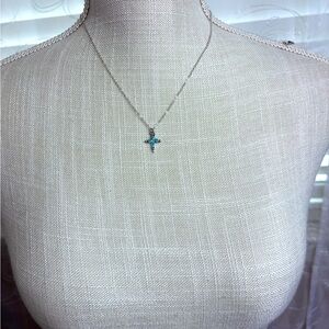 Elegant Silver and Blue Pendant Necklace